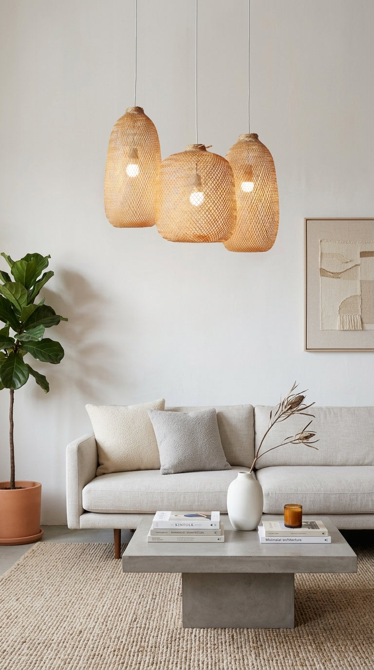 TEERAYA Bamboo Pendant Light Shade (Flexible Design)