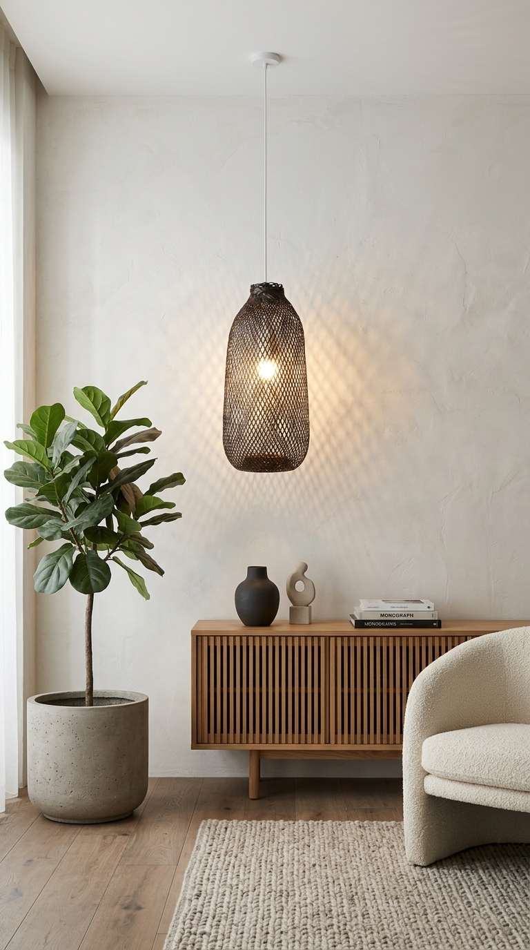 TEERAYA – Black Bamboo Pendant Light