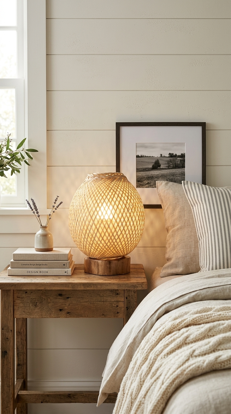 THA NID Boho Table Lamp (Vintage Wood)