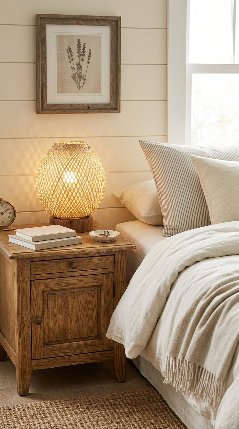 THA NID Boho Table Lamp (Vintage Wood)