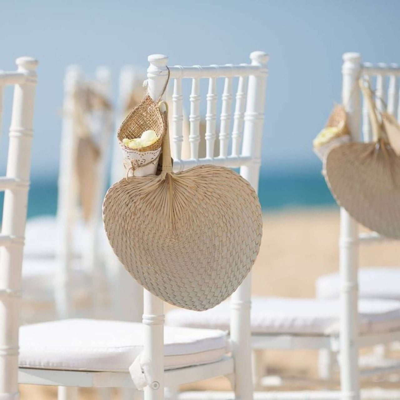 Palm Leaf Hand Fans (20 pcs) – Handmade Wedding & Event Favors
