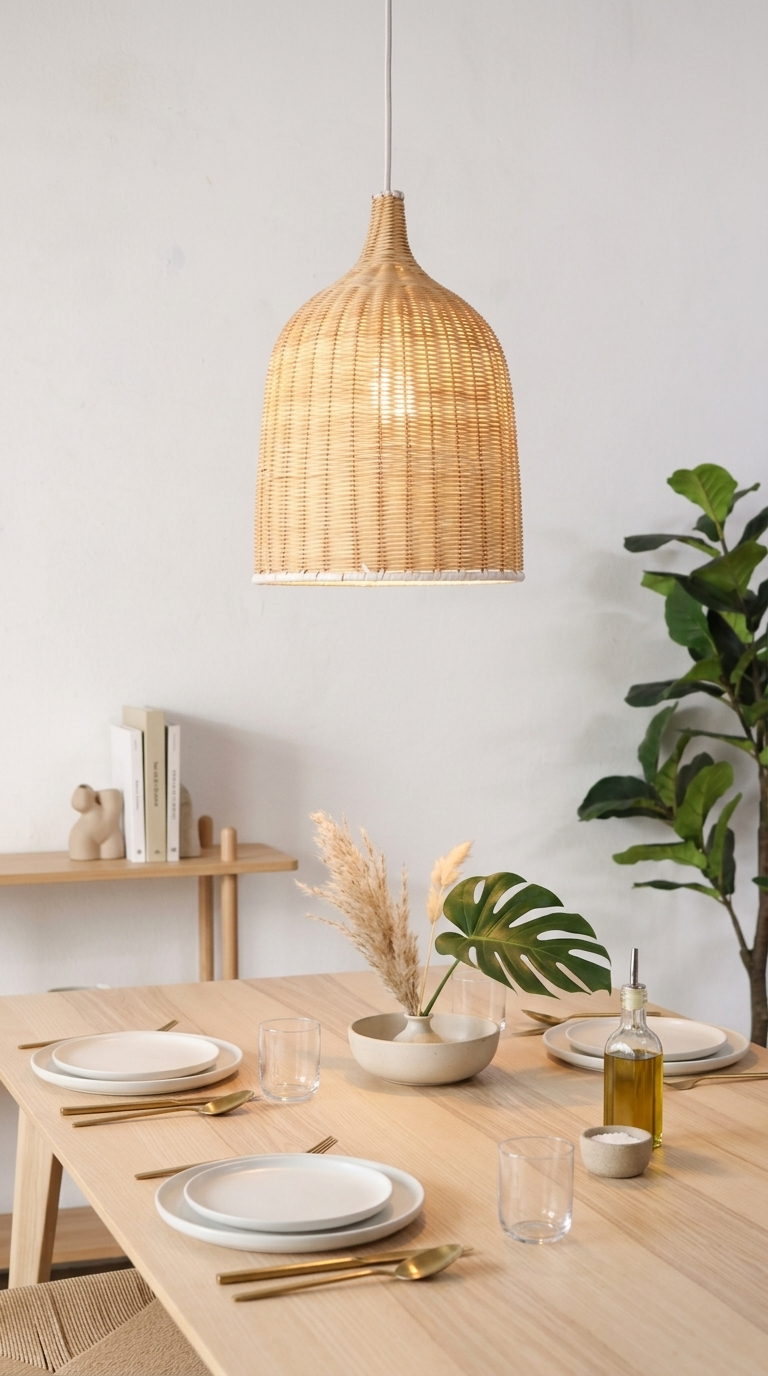 VILIA - Hängelampe aus Rattan