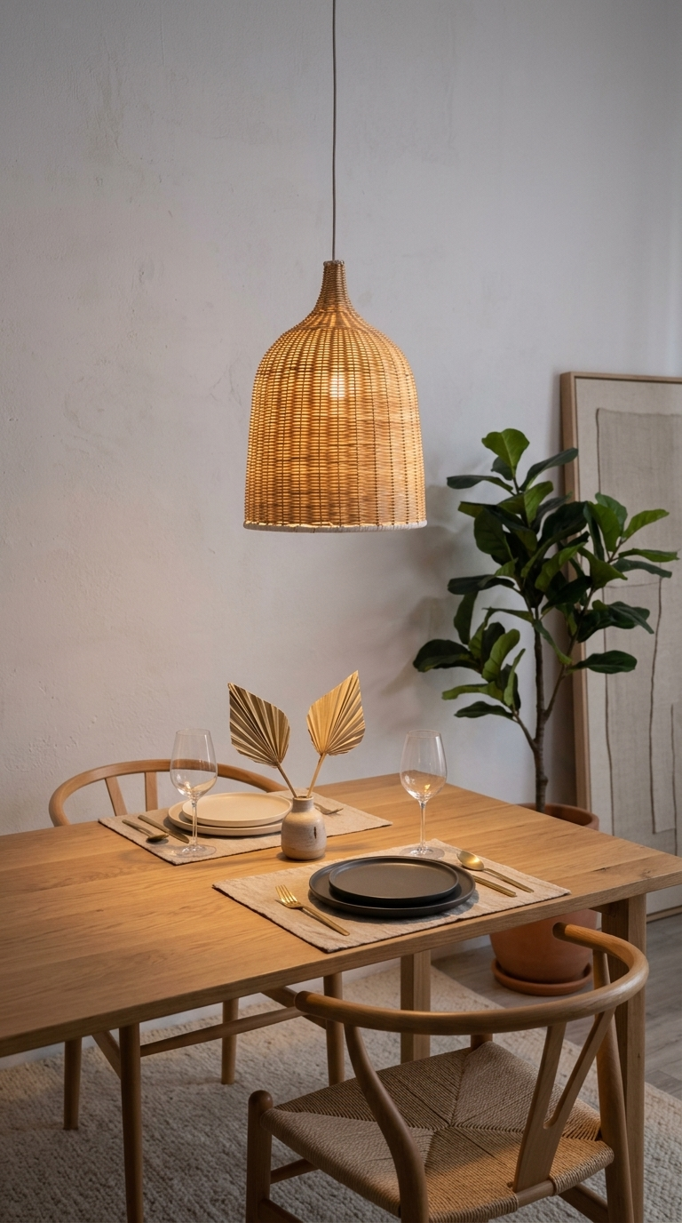 VILIA - Hängelampe aus Rattan