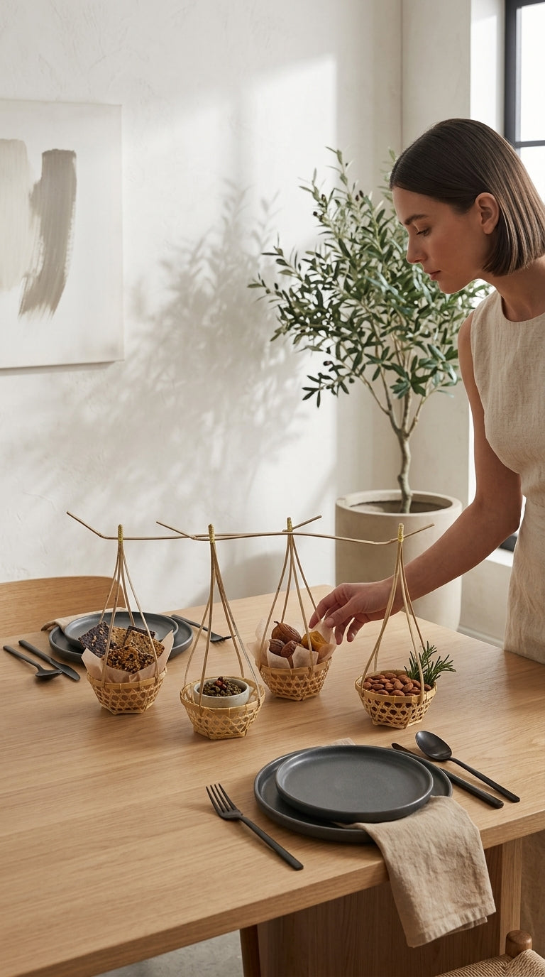 VI MON Set of 5 Bamboo Baskets