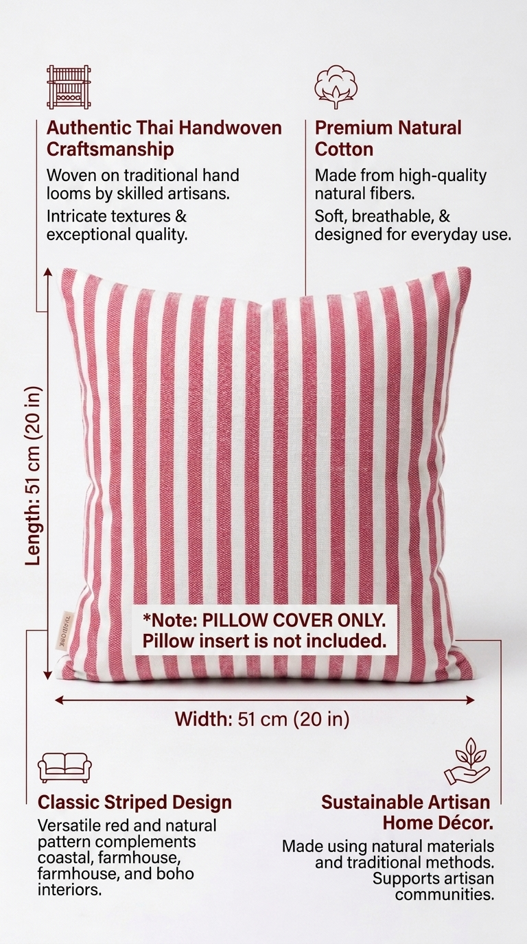 WANALA Hand Loom Natural Fiber Decorative Pillow Cover