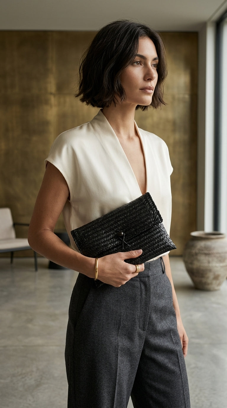WANALA Black Krajood Clutch Bag