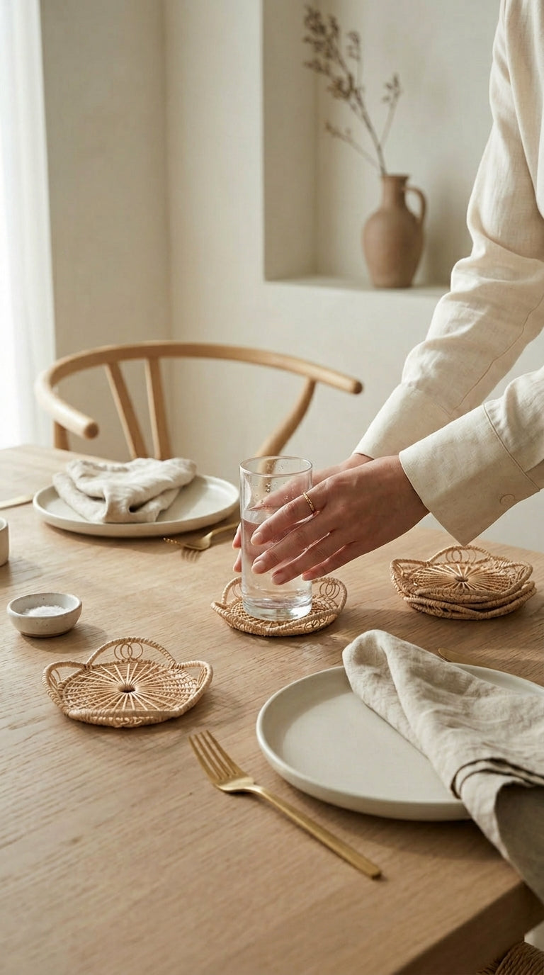WAN NA - Rattan Coasters (SET OF 4)