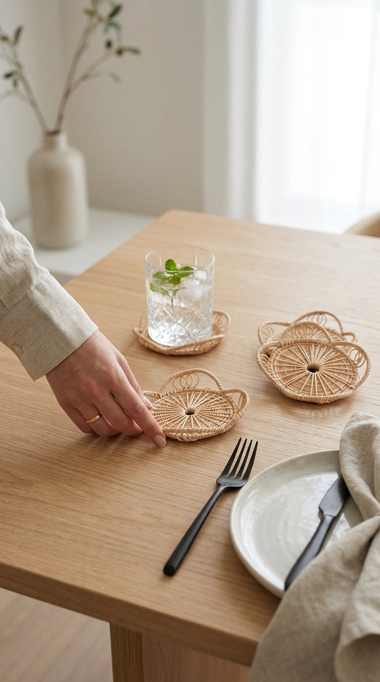 WAN NA - Rattan Coasters (SET OF 4)