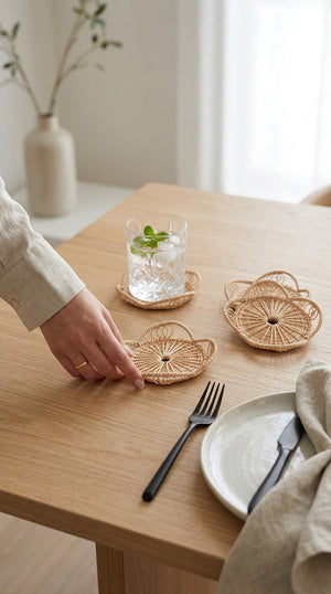 WAN NA - Rattan Coasters (SET OF 4)