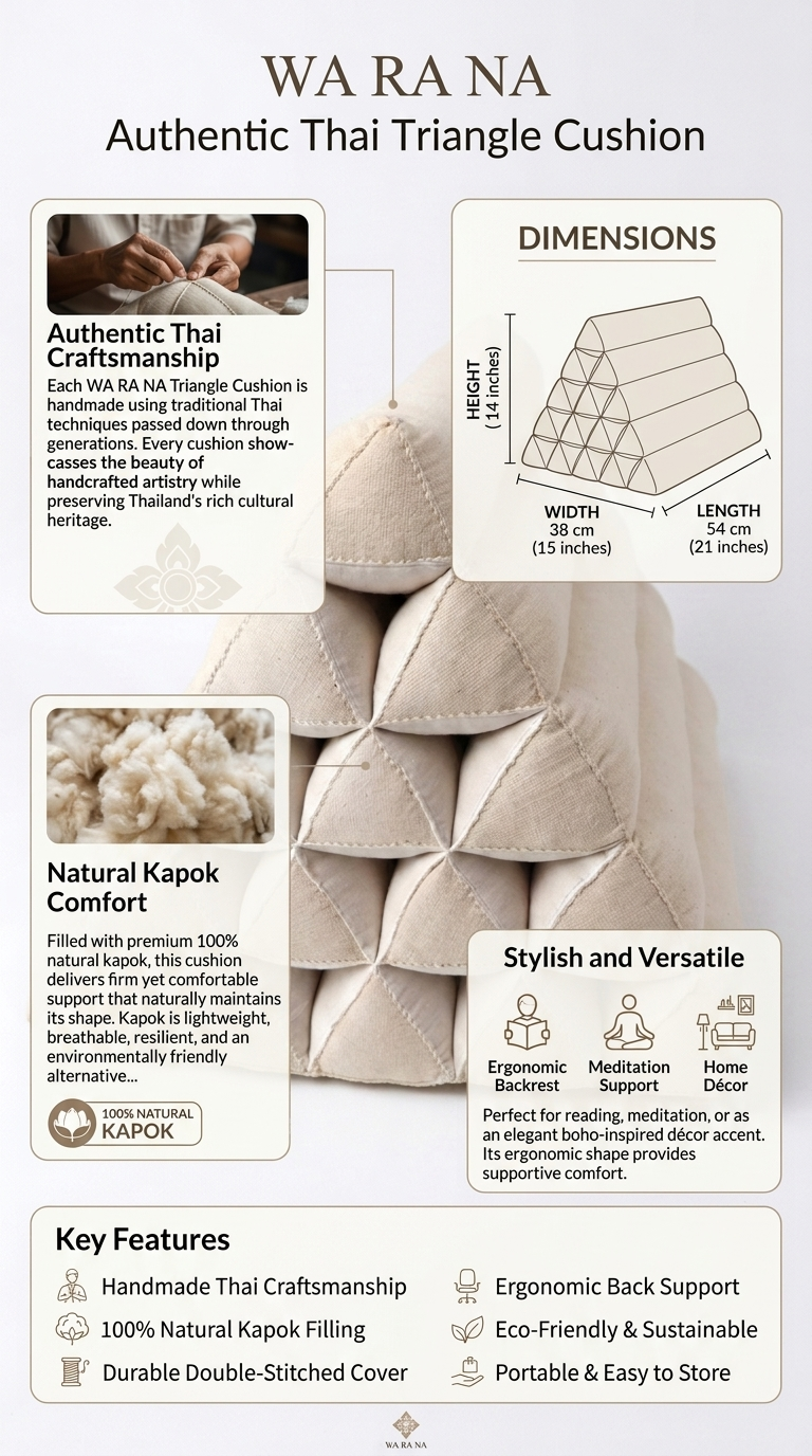 WA RA NA Kapok Thai Triangle Cushion
