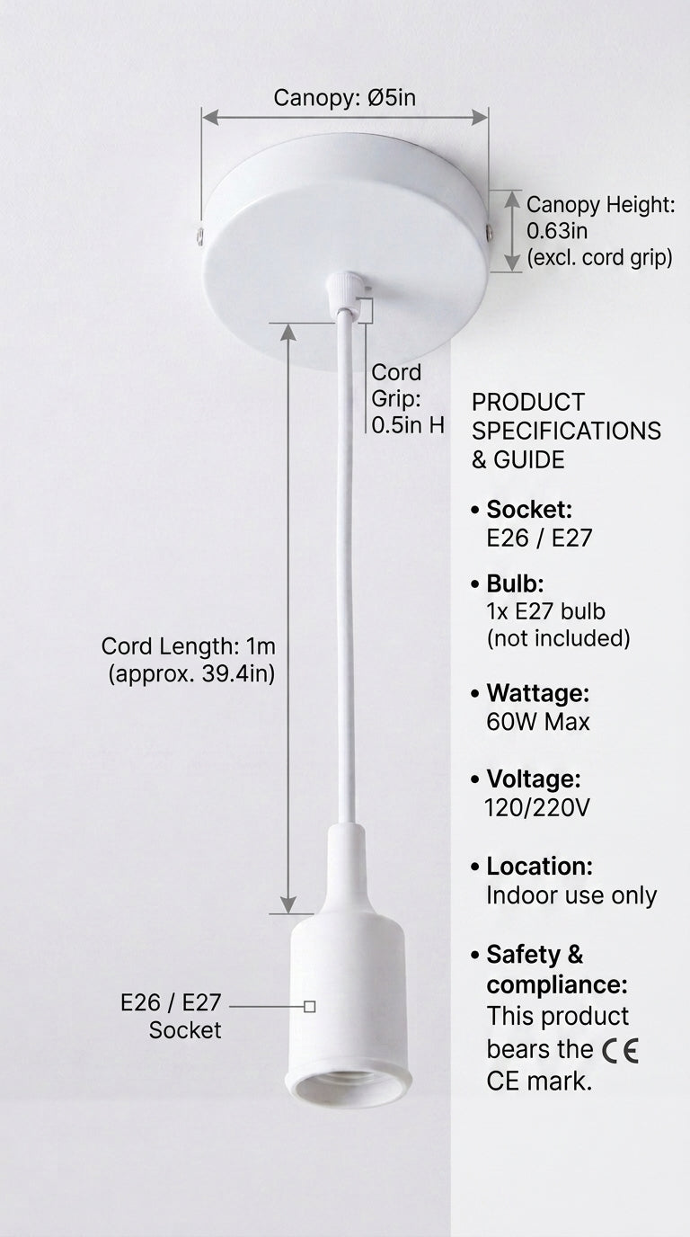 White Cable Set For Pendant Light