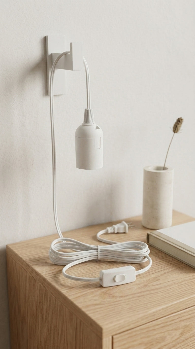 White Plug-In Pendant Light Kit with Switch (US, UK, EU & AU Plugs)