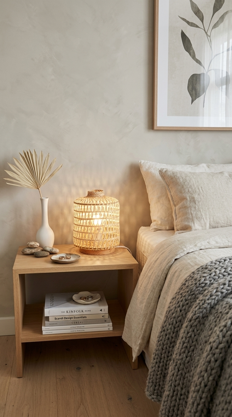 YA NA PAT Natural Cylinder Bamboo Table Lamp