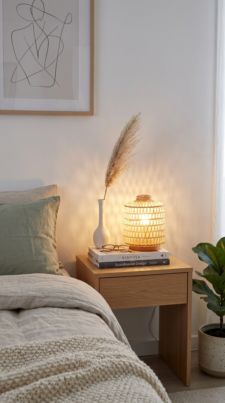 YA NA PAT Natural Cylinder Bamboo Table Lamp
