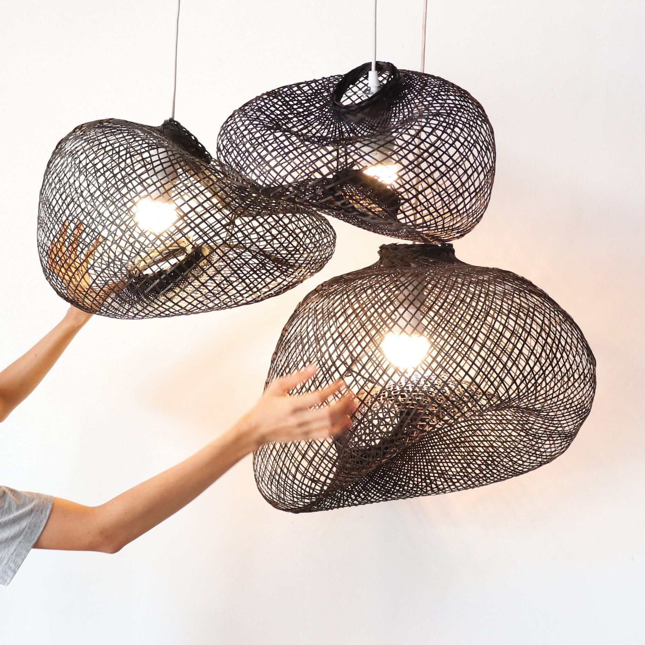 Teeraya - Black Bamboo Pendant Light (Black)