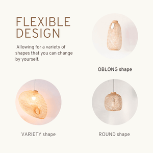 TEERAYA Bamboo Pendant Light Shade (Flexible)