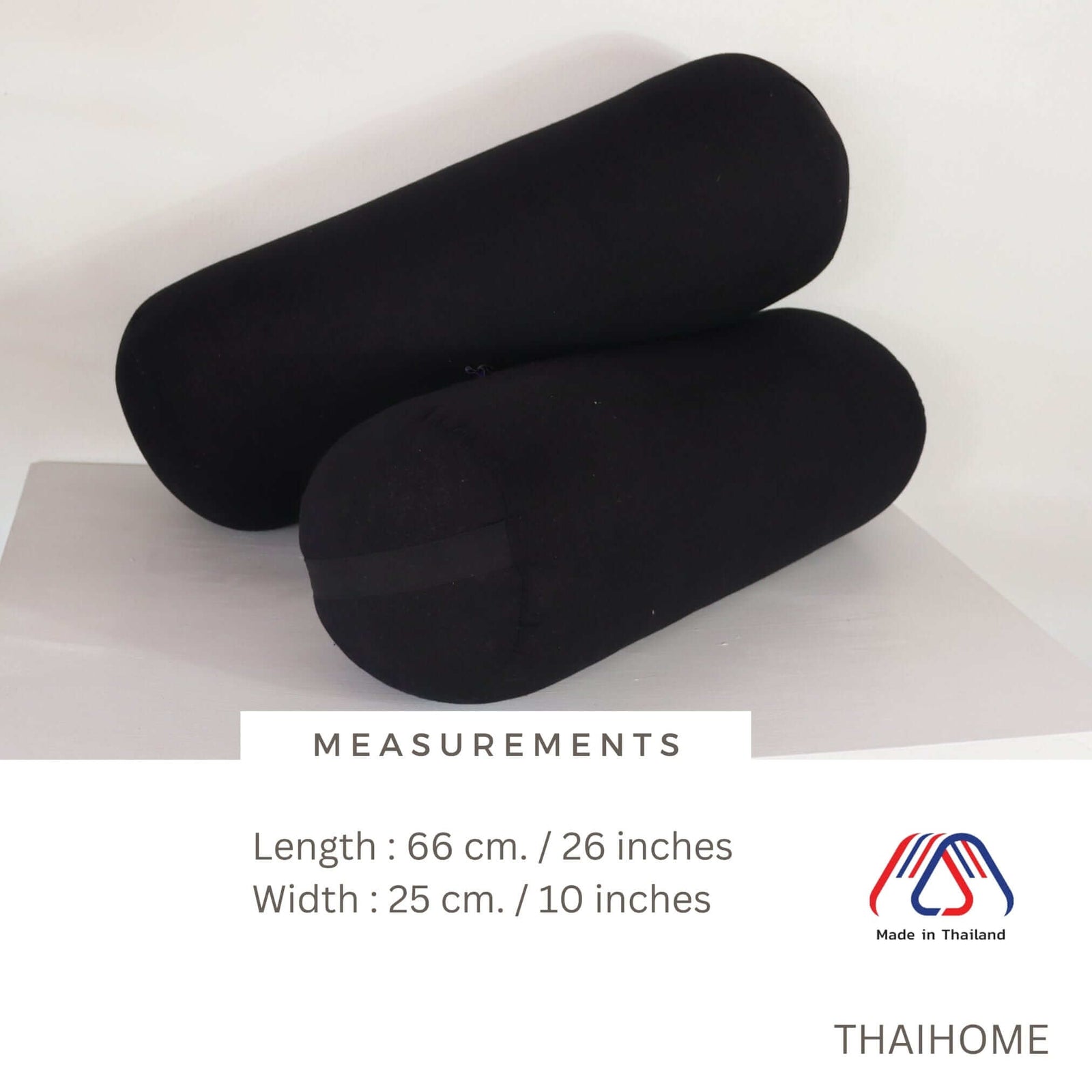 GAVIN - Kapok Yoga Bolster Pillow (Black)