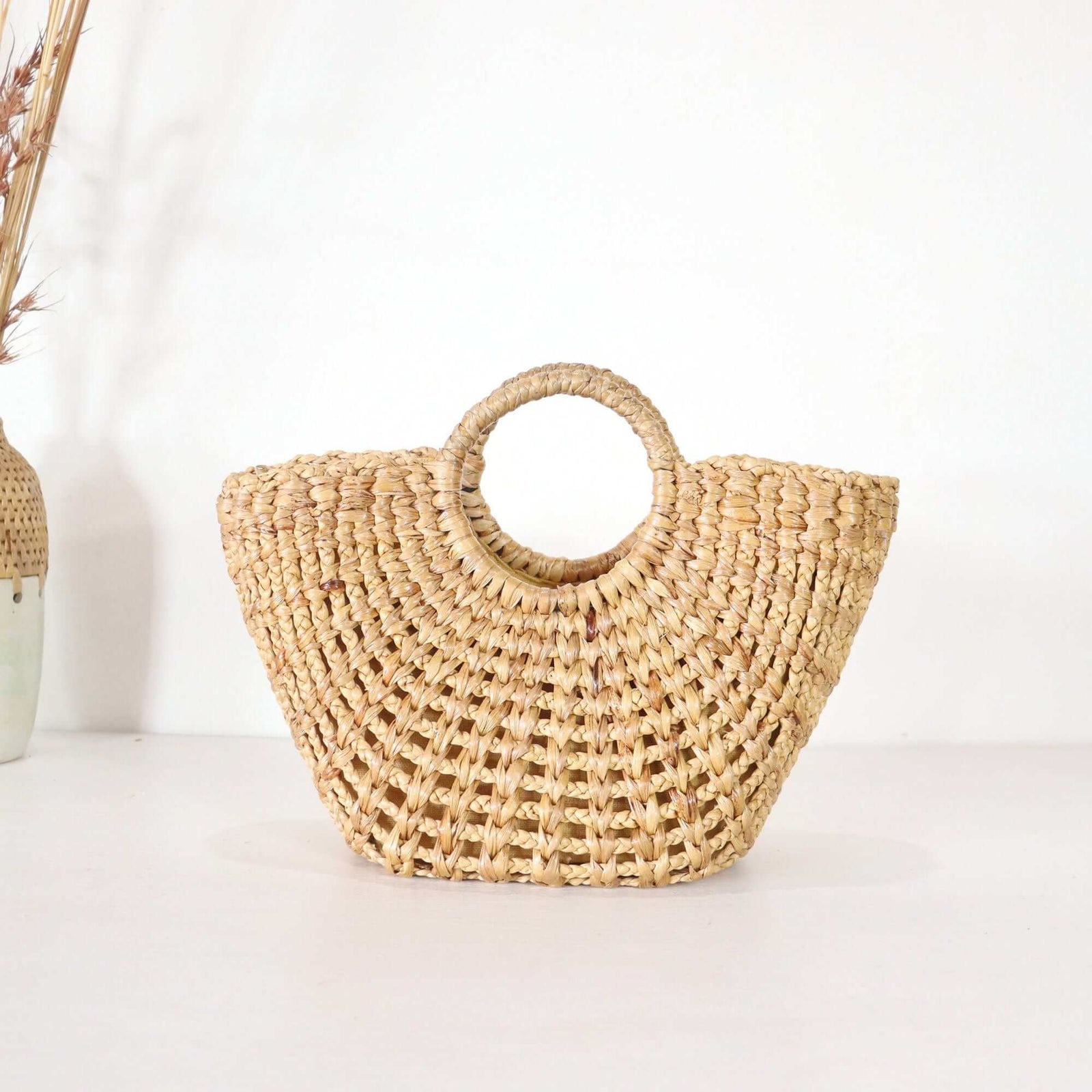 WA YU - Straw basket bag