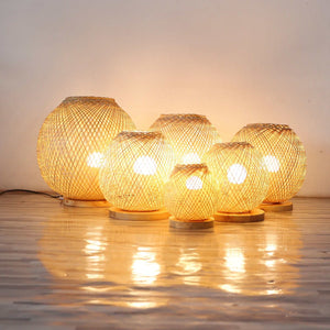 THAIHOME Lamp CHI NA Bamboo Weaving Table Lamp - Organic Elegance Illuminated