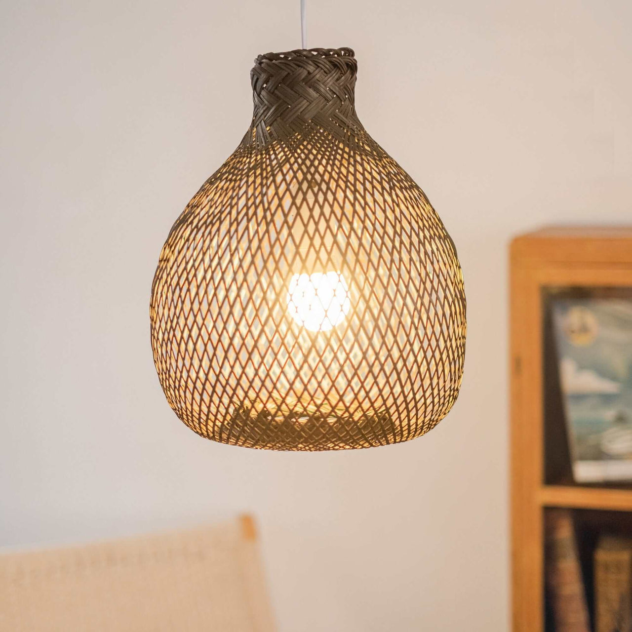 BLACK KUN YA NA - Bamboo Pendant Light Shade (10 - 11 Inches)