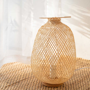 A NA - Bamboo Boho Table Lamp (14- 16 Inches)