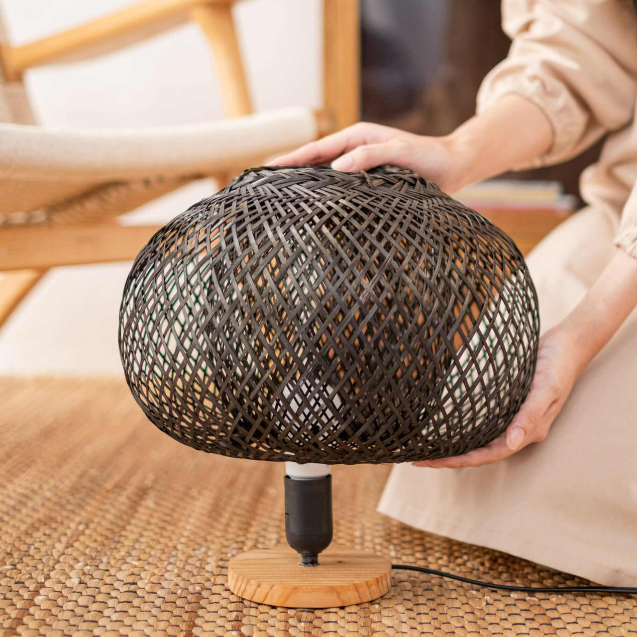 A RA WAN - Boho Table Lamp (Black)
