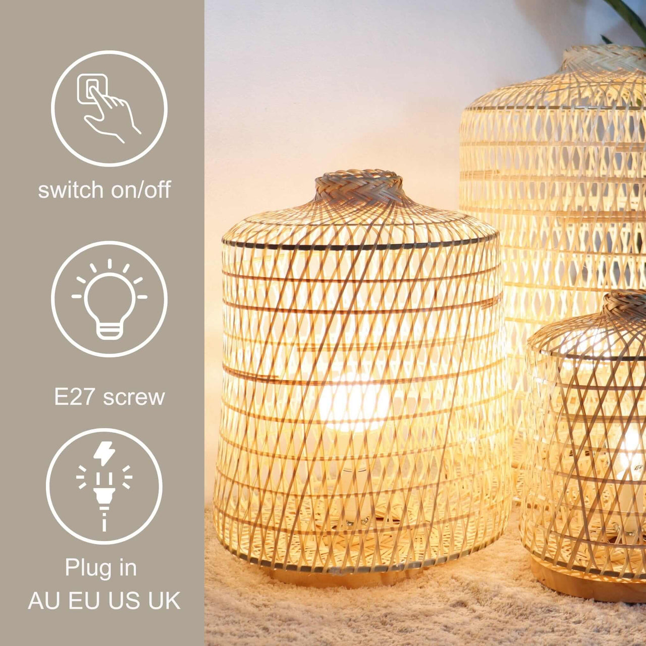 NIT CHA MON - Boho Floor Lamp (3 Sizes)