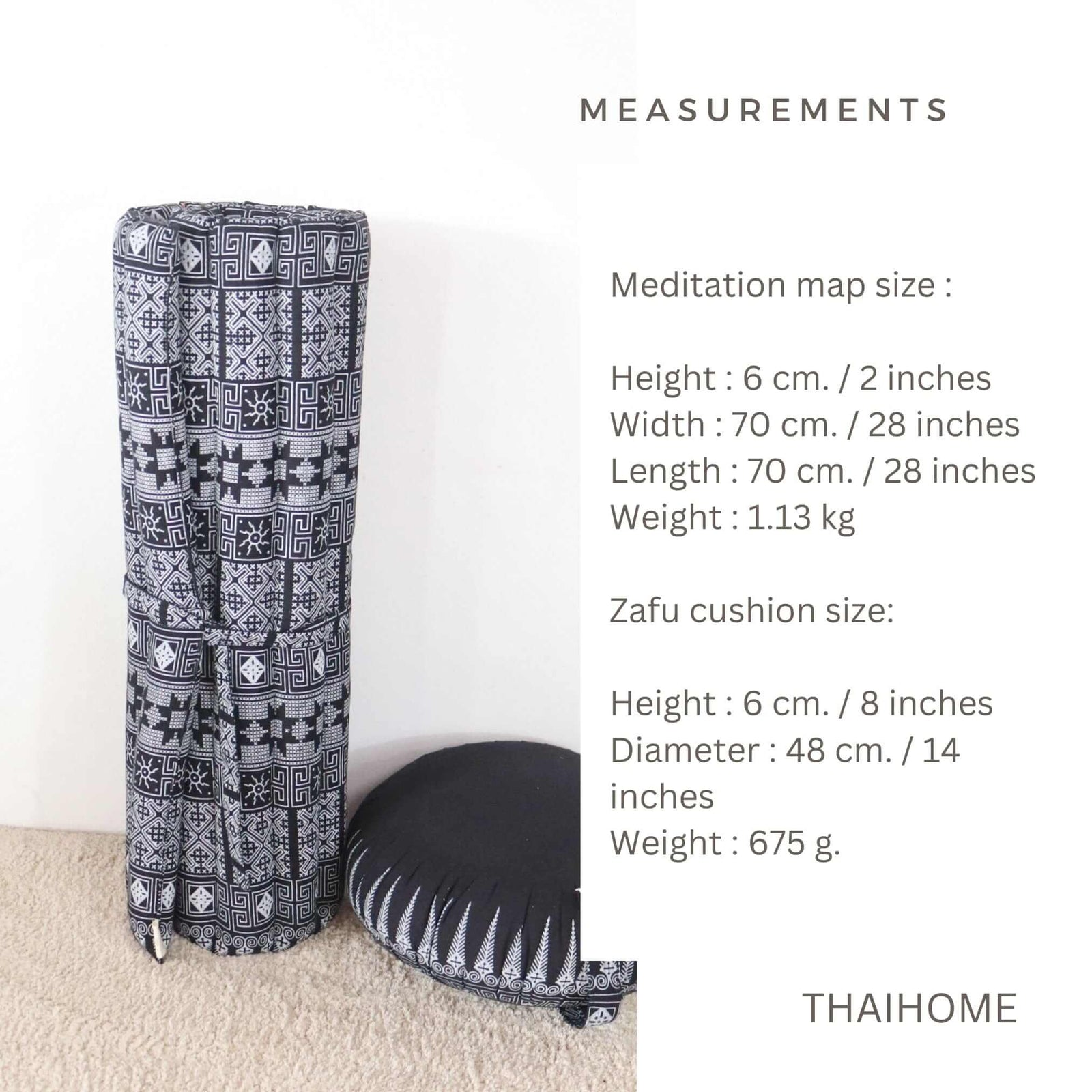 CHA NON - Zafu and Zabuton Meditation Cushion Set