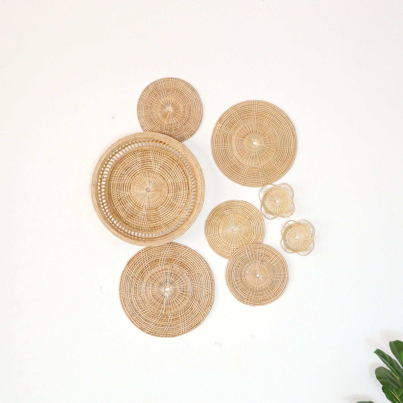 NA PI DA - Rattan Wall Hanging Art Decor Set of 8