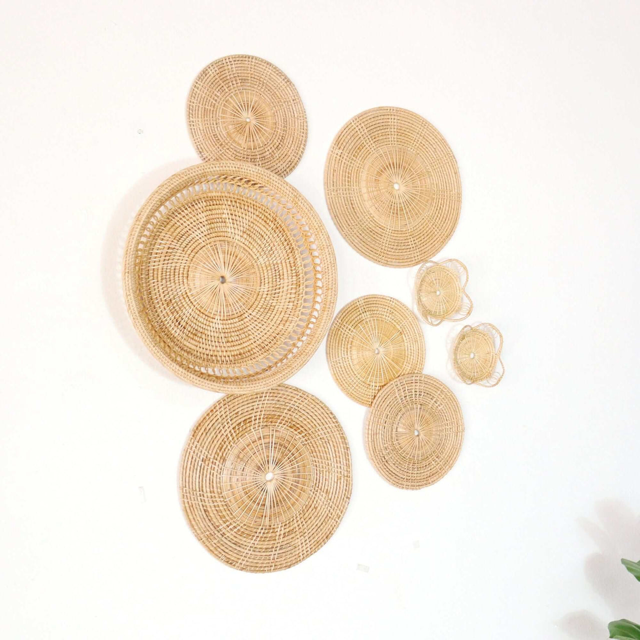 NA PI DA - Rattan Wall Hanging Art Decor Set of 8