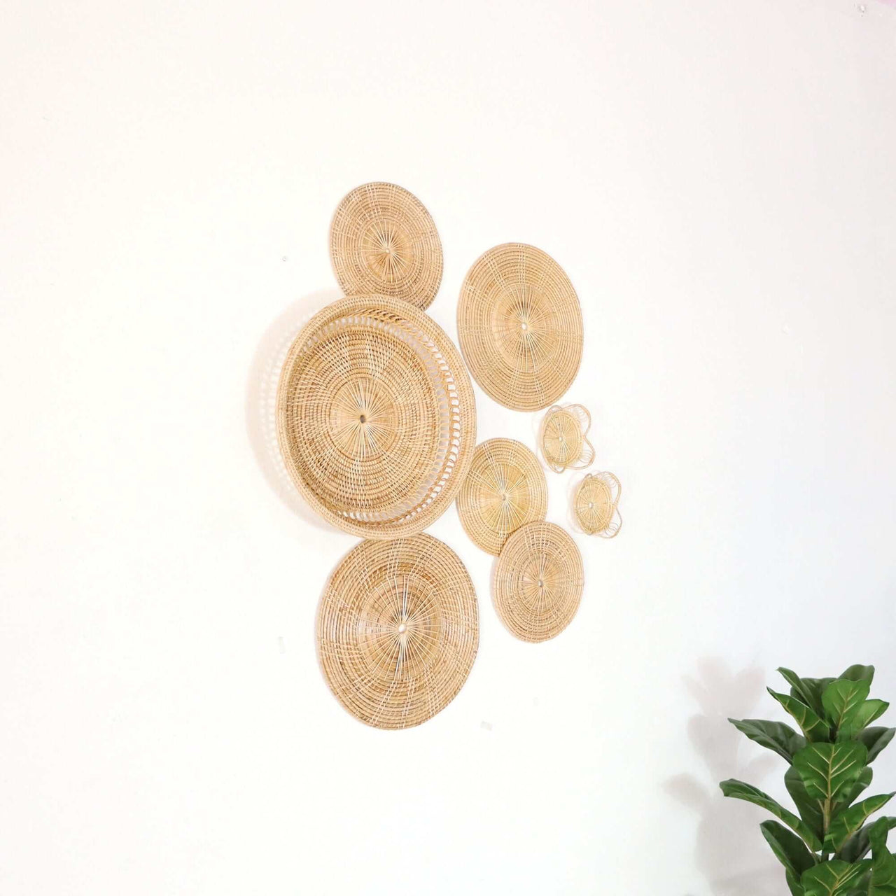 NA PI DA - Rattan Wall Hanging Art Decor Set of 8