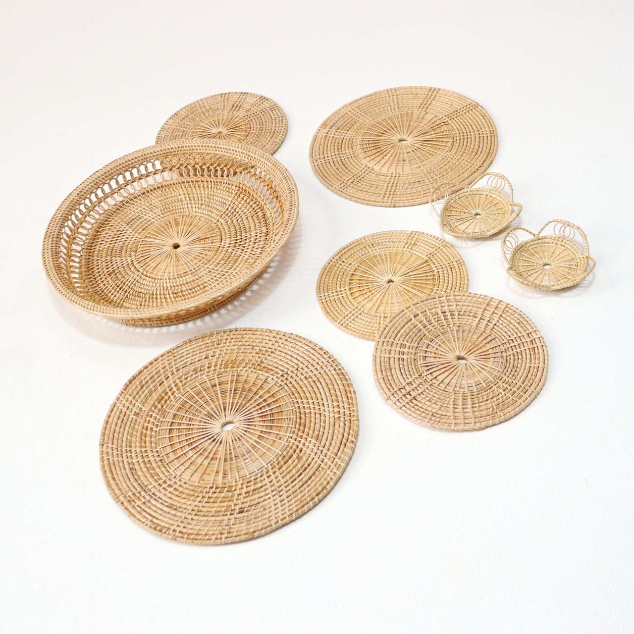 NA PI DA - Rattan Wall Hanging Art Decor Set of 8