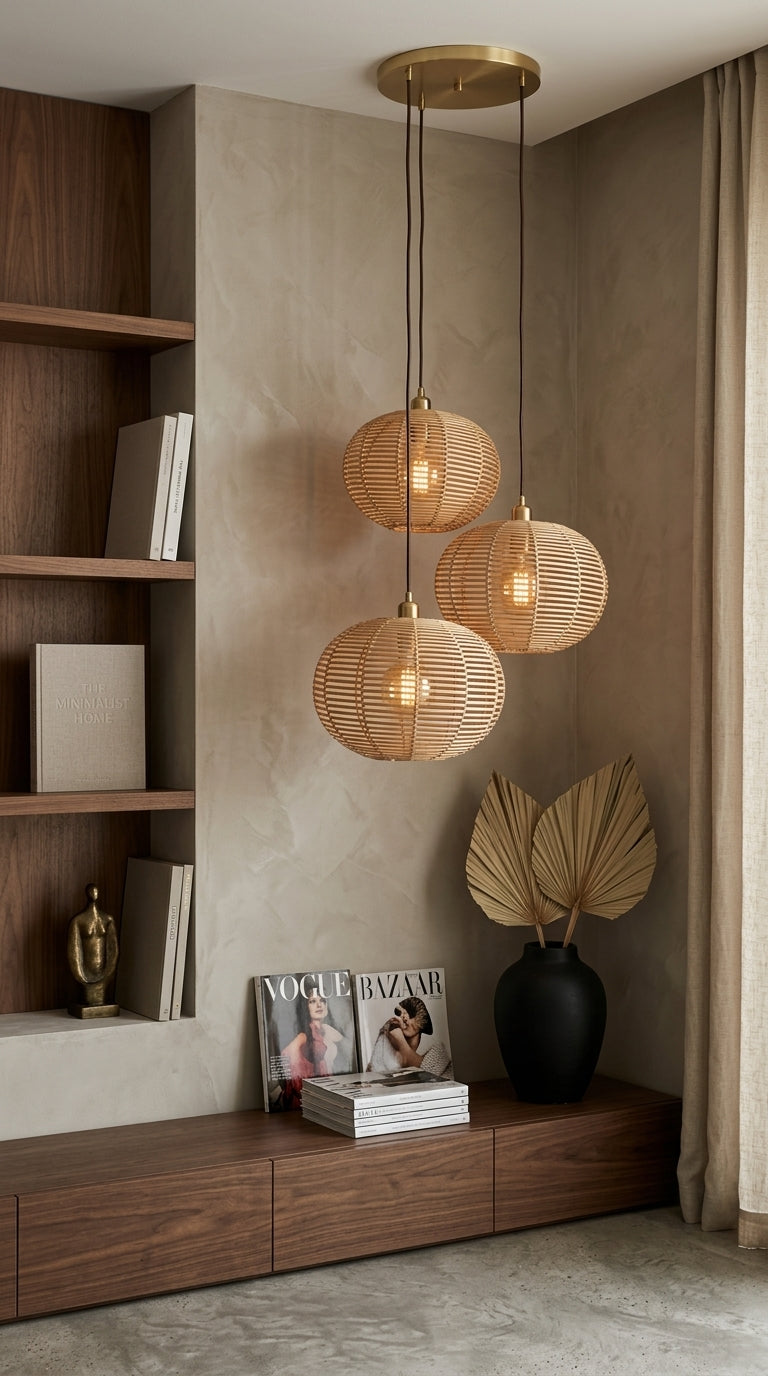 KAN – Rattan Pendant Light (Moon Shape)