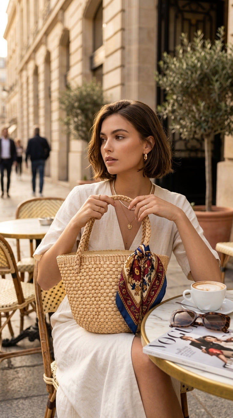 ANNMARIE - Chic Woven Straw Top Handle Bag