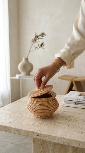 SA NA – Rattan-Aufbewahrungsbox mit Deckel