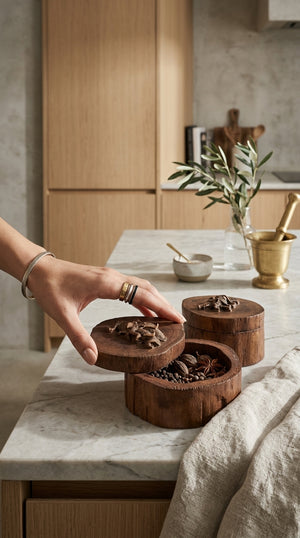 CHANG NOY Wooden Spice Box
