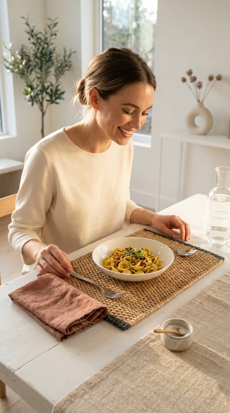 RA SI TA Woven Boho Placemats (Dark Blue)