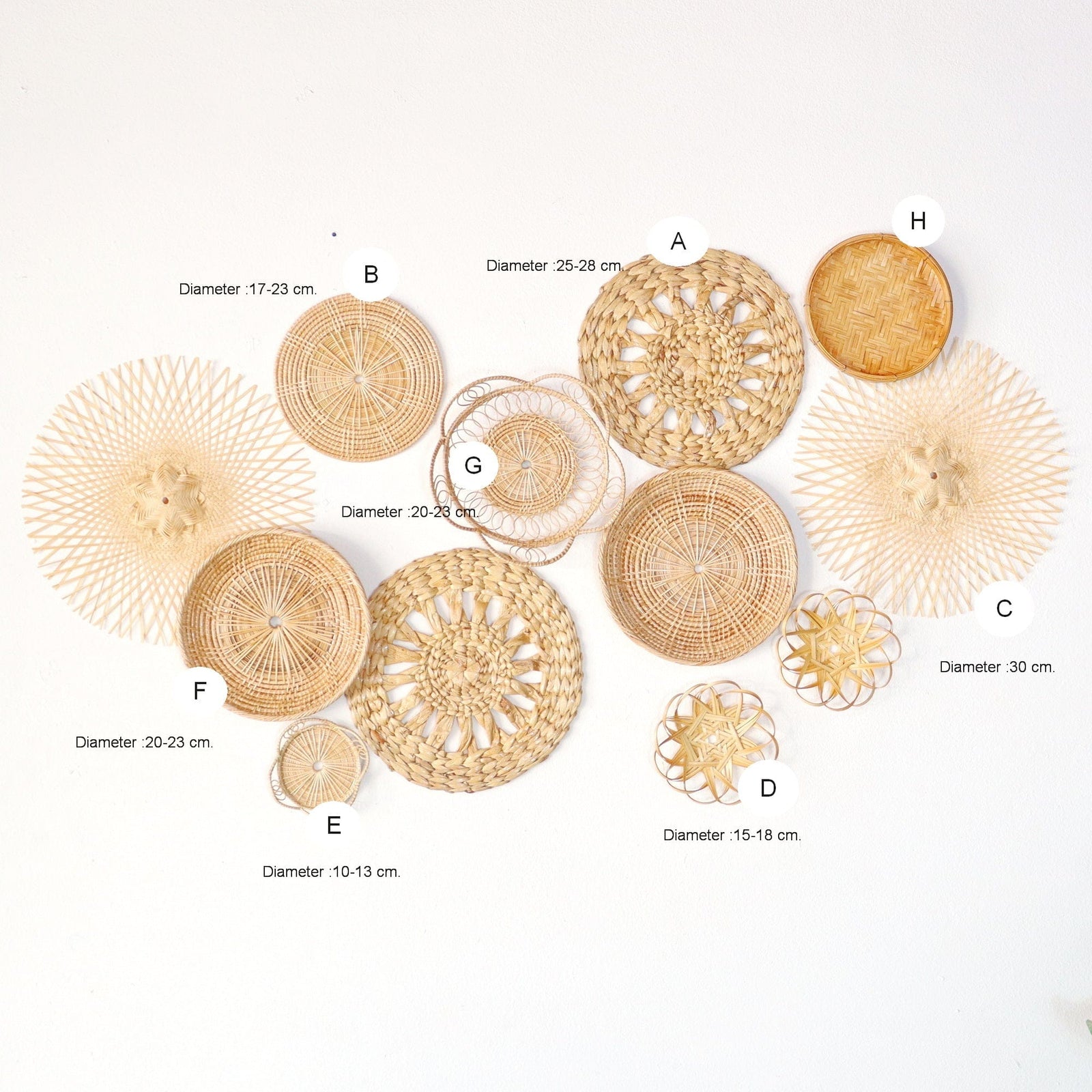 PON PAT - Wall Hanging Art Decor Set of 12