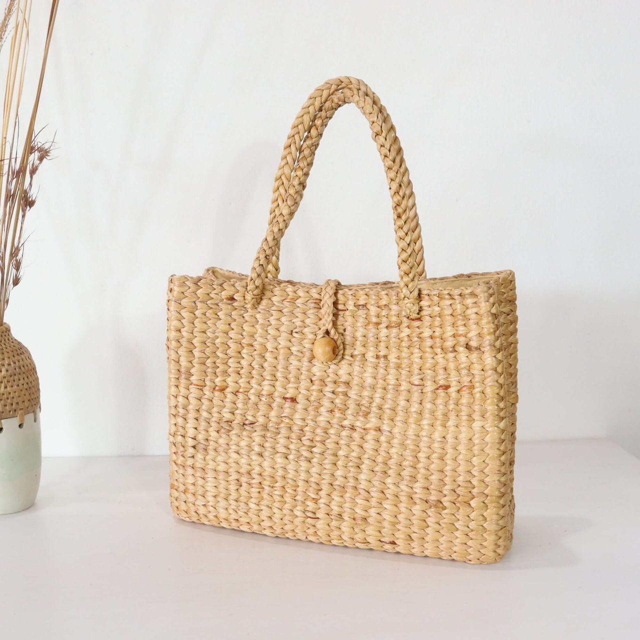 PRON PRAN - Shoulder Straw Bag