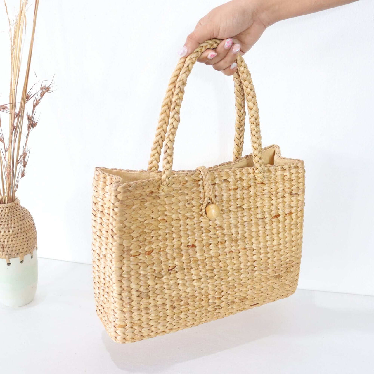 PRON PRAN - Shoulder Straw Bag