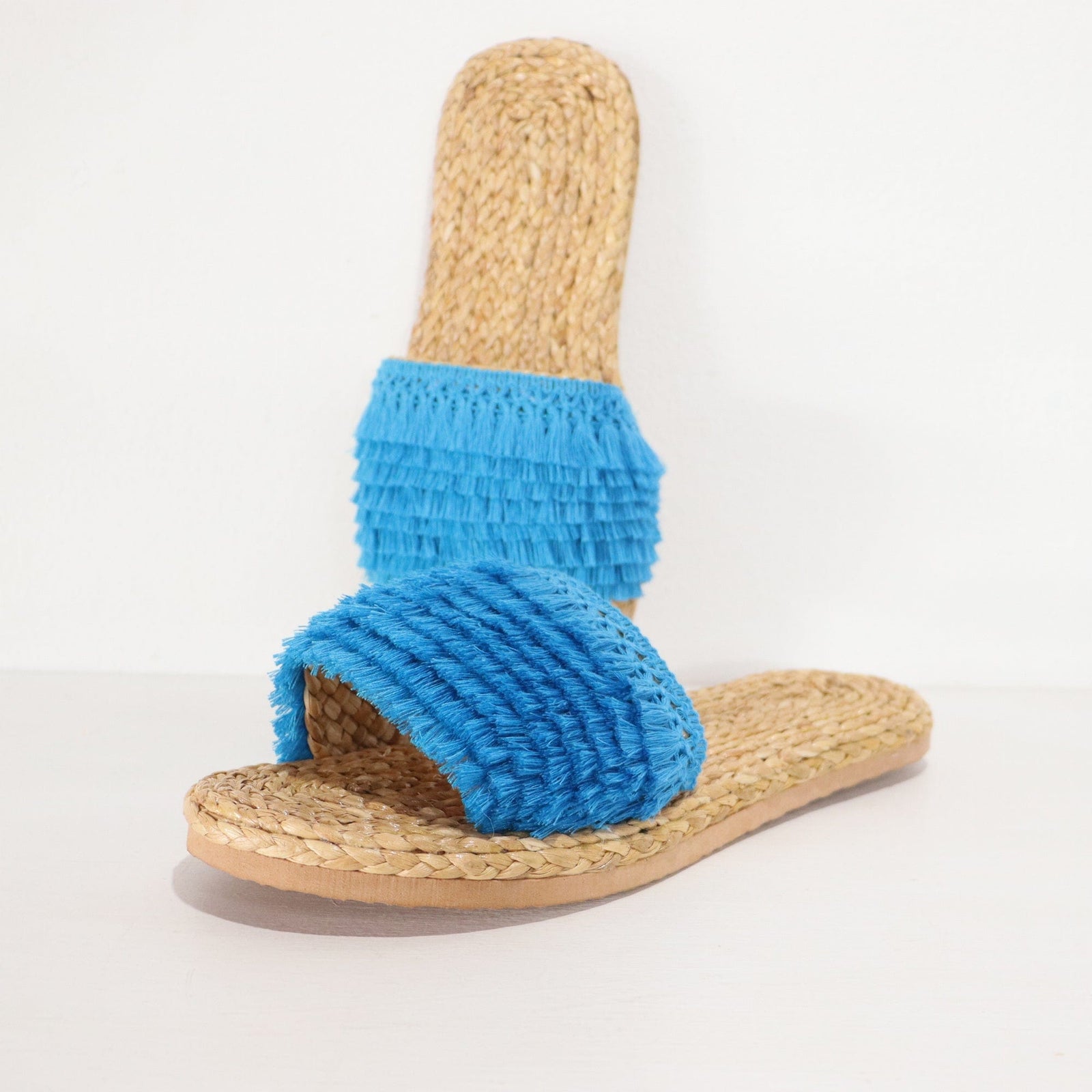 TEE RA TA - Straw shoe (Ocean blue)