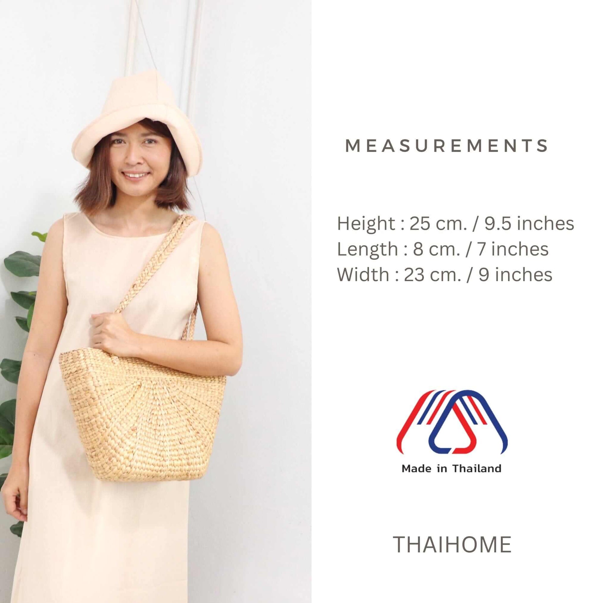 THAIHOME Shoulder Bag A RA Straw Basket Shoulder Bag - Effortless Summer Style with Sustainable Fashion