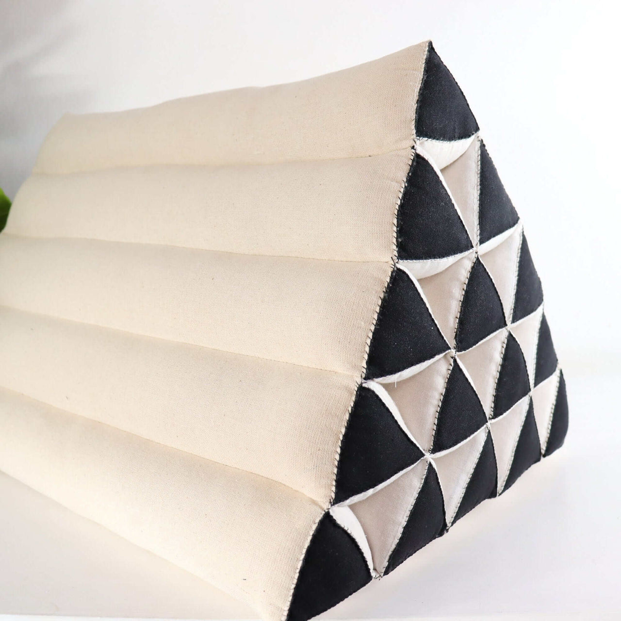 KA MON CHAN - Thai Triangle Cushion (White and Black)