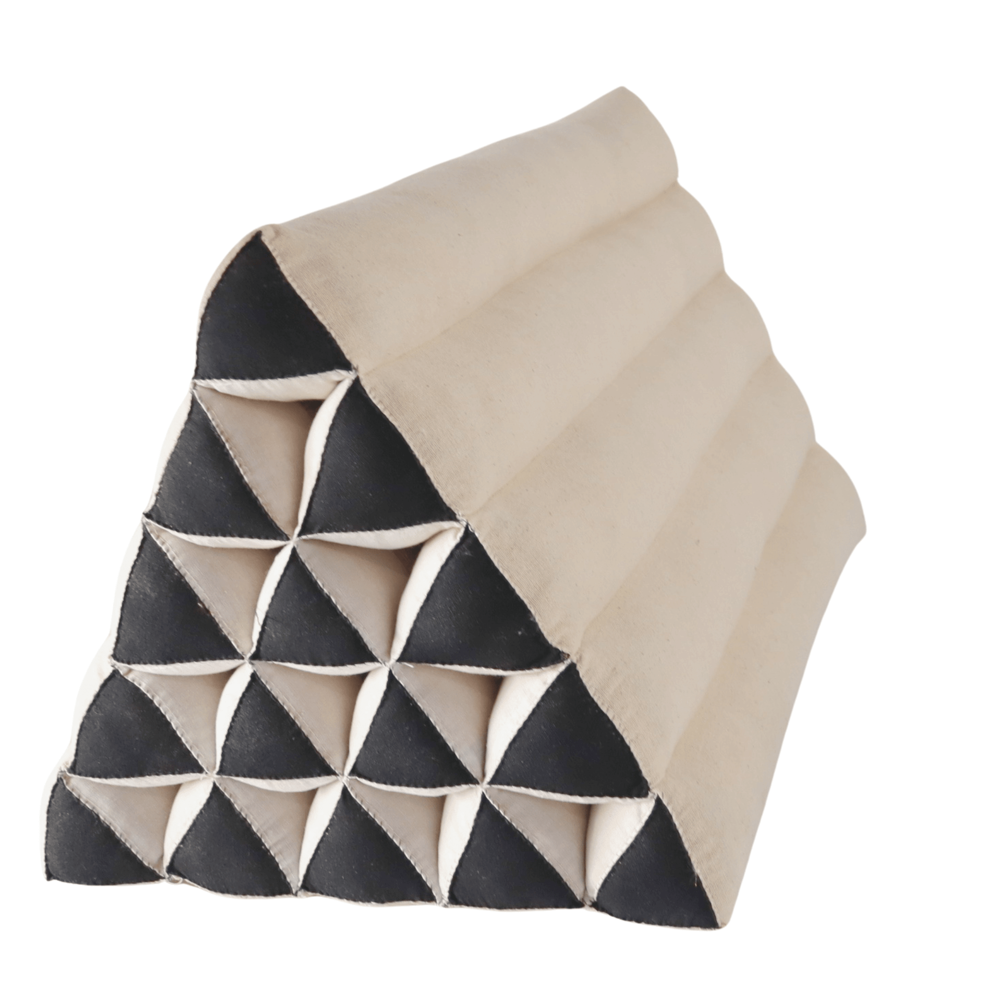 KA MON CHAN - Thai Triangle Cushion (White and Black)