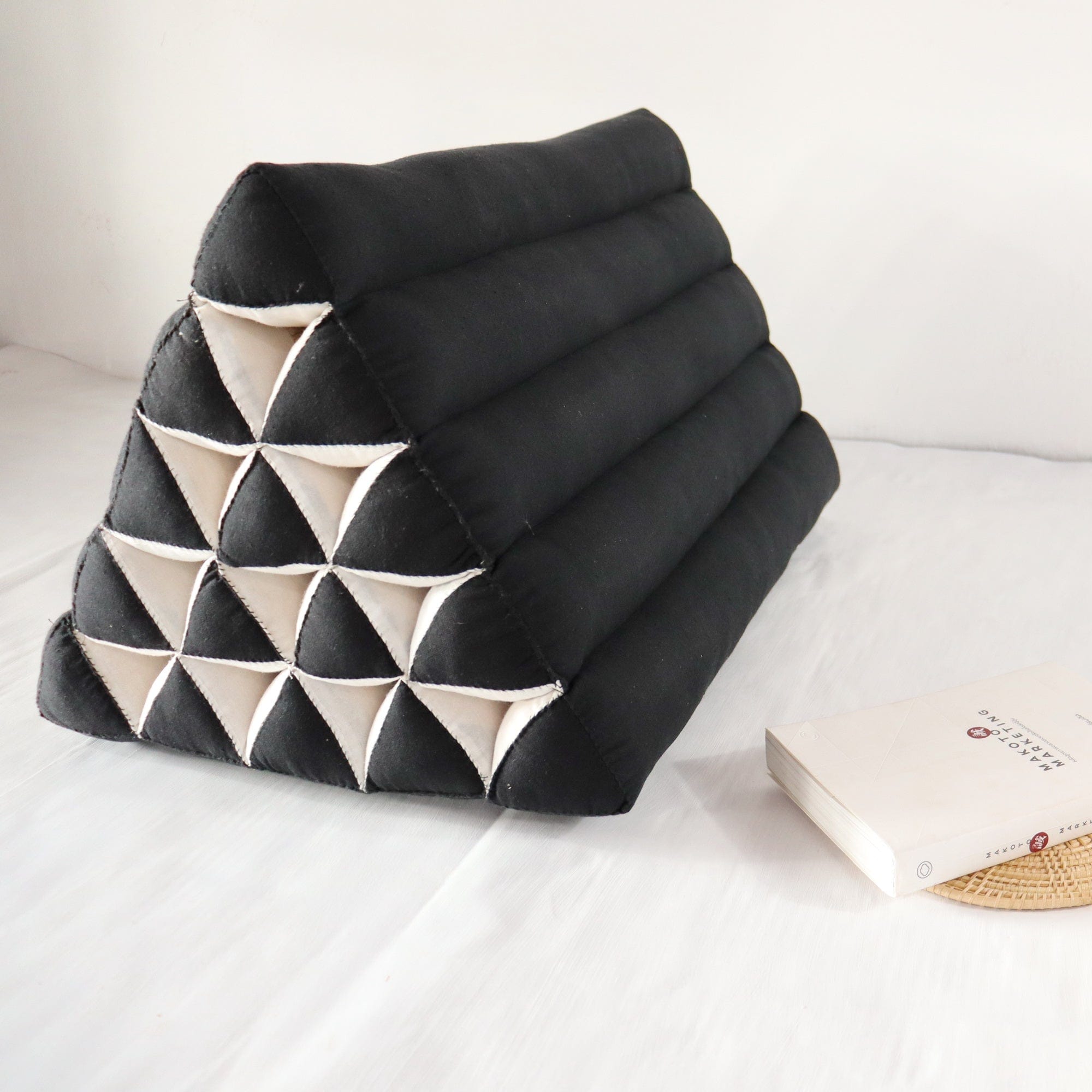 NA THA CHA - Thai Triangle Cushion (ฺBlack and White)