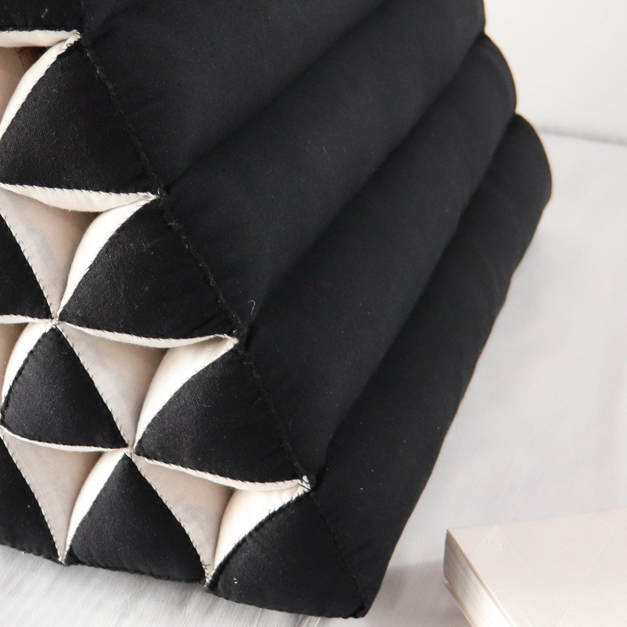 NA THA CHA - Thai Triangle Cushion (ฺBlack and White)