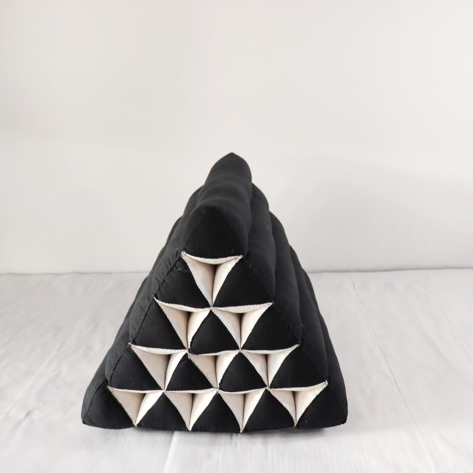 NA THA CHA Thai Triangle Cushion Black and White