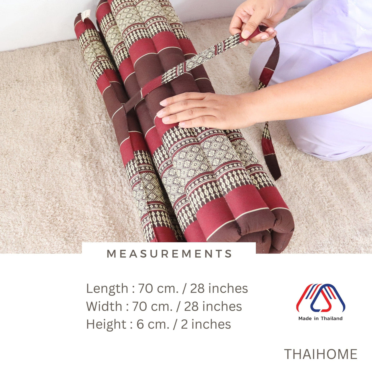 PA THA PEE - Roll Up Zabuton Meditation Cushion