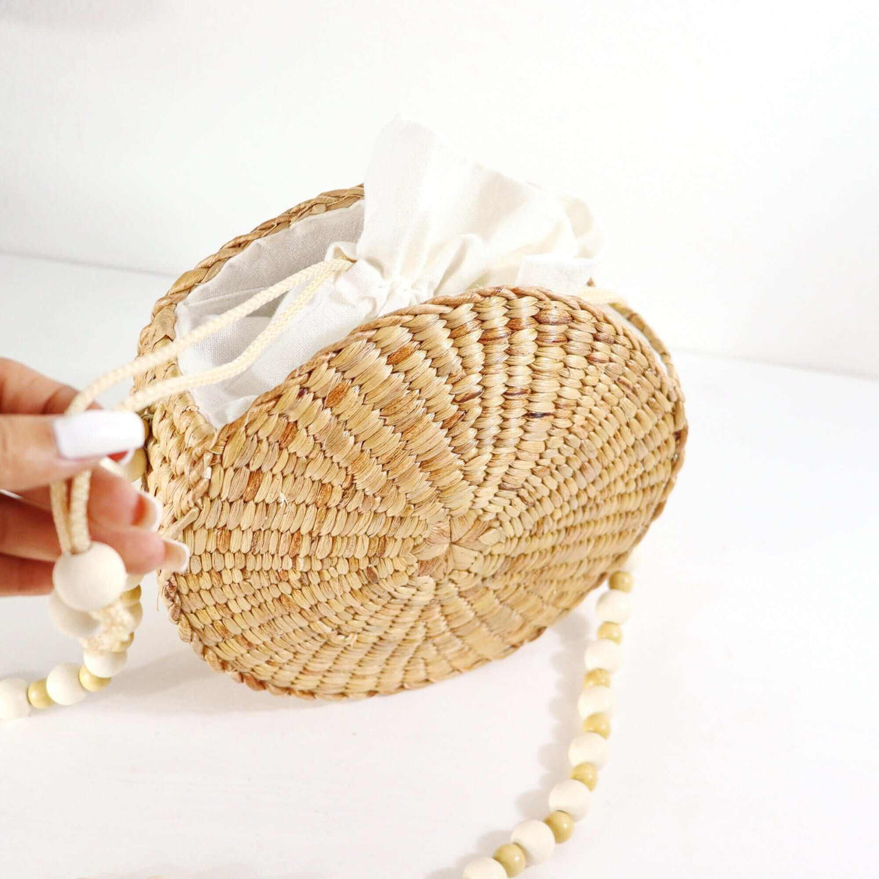 ALIYAH - Round Straw Basket Bag