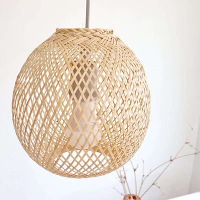 Small bamboo pendant light